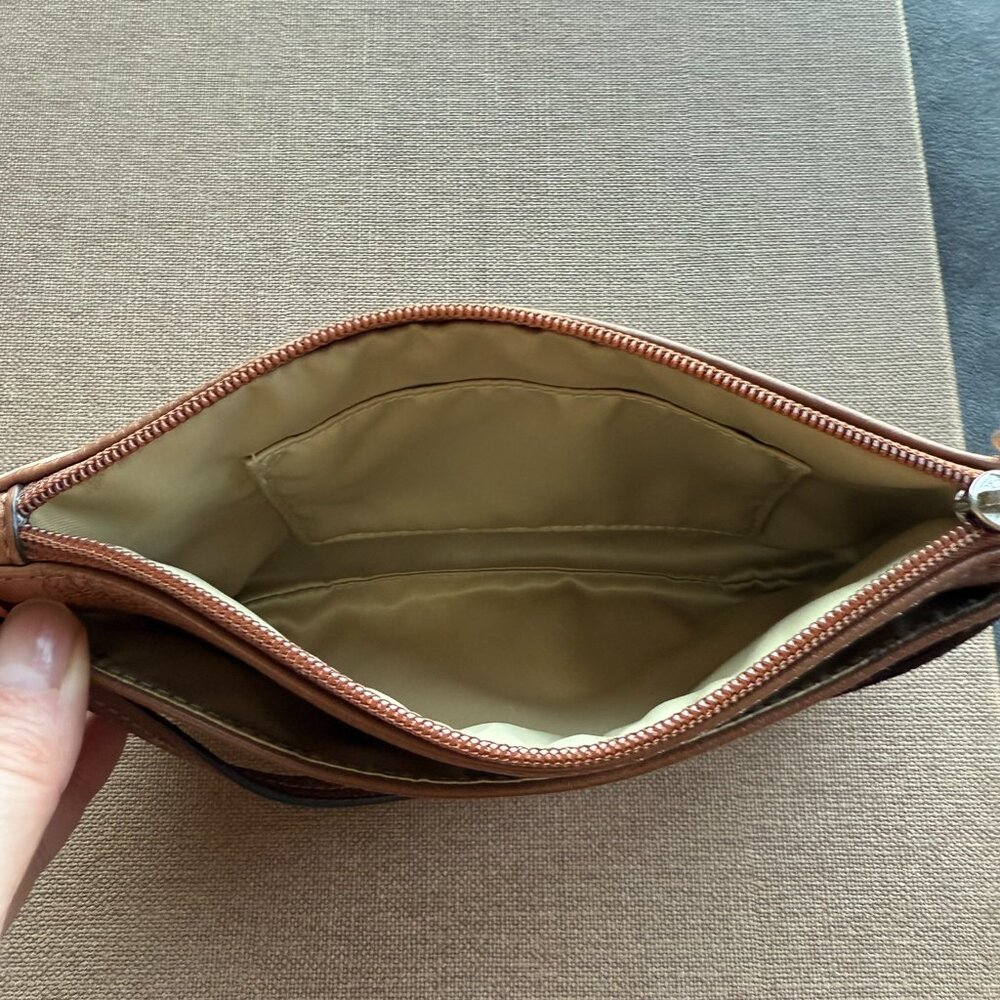 Coach Leather Wristlet Saddle Brown - Picture 4 of 5